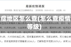 疫情重症地区怎么查(怎么查疫情严重等级)