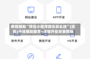 教程辅助“微信小程序微乐刨幺挂”(透视)开挂辅助脚本+详细开挂安装教程