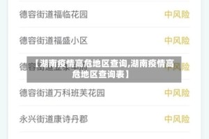 【湖南疫情高危地区查询,湖南疫情高危地区查询表】