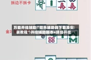 万能开挂辅助“微乐辅助器下载及安装教程”开挂辅助脚本+详细开挂