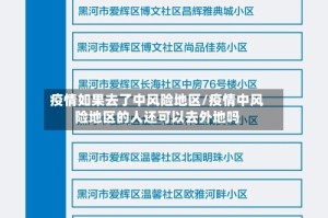 疫情如果去了中风险地区/疫情中风险地区的人还可以去外地吗