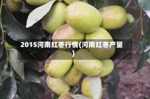 2015河南红枣行情(河南红枣产量)