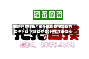 辅助开挂神器“微乐麻将有挂是真的软件下载”(辅助神器)开挂详细教程