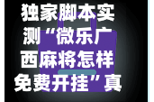 独家脚本实测“微乐广西麻将怎样免费开挂”真实开挂技巧分享