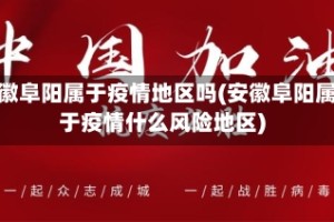 安徽阜阳属于疫情地区吗(安徽阜阳属于疫情什么风险地区)