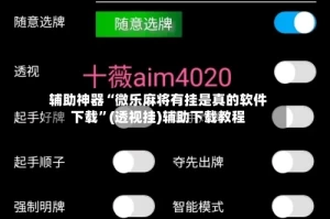 辅助神器“微乐麻将有挂是真的软件下载”(透视挂)辅助下载教程