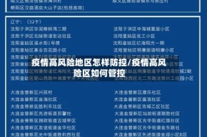 疫情高风险地区怎样防控/疫情高风险区如何管控