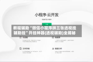 教程辅助“微信小程序拼三张透视挂辅助挂”开挂神器{透视辅助}全揭秘