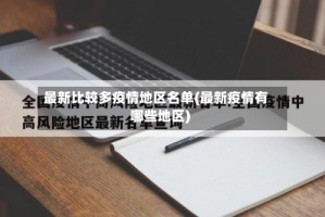 最新比较多疫情地区名单(最新疫情有哪些地区)