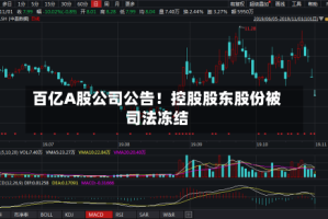 百亿A股公司公告！控股股东股份被司法冻结