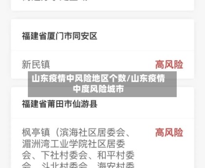 山东疫情中风险地区个数/山东疫情中度风险城市