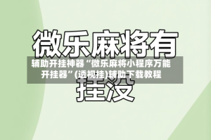 辅助开挂神器“微乐麻将小程序万能开挂器”(透视挂)辅助下载教程