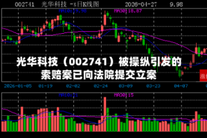光华科技（002741）被操纵引发的索赔案已向法院提交立案