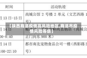 【陕西商洛疫情高风险地区,商洛市疫情风险等级】