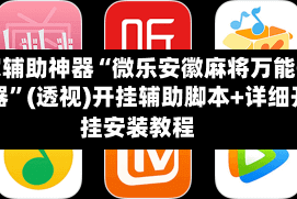 玩家辅助神器“微乐安徽麻将万能开挂器”(透视)开挂辅助脚本+详细开挂安装教程