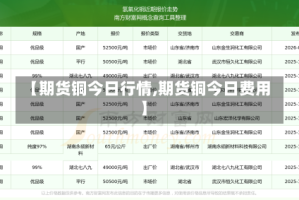 【期货铜今日行情,期货铜今日费用】