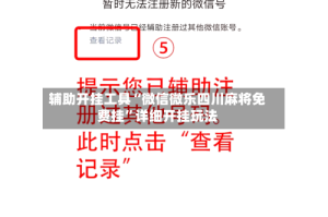 辅助开挂工具“微信微乐四川麻将免费挂”详细开挂玩法
