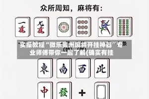实操教程“微乐贵州麻将开挂神器”专业师傅带你一起了解(确实有挂