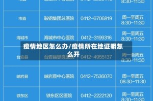 疫情地区怎么办/疫情所在地证明怎么开