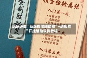 玩家必知“新版掼蛋辅助器”+透视挂”开挂辅助软件教程