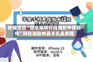秒懂经验“微乐麻将开挂辅助神器软件”科技辅助神器手机版教程
