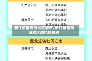 浙江疫情高危地区城市/浙江疫情高风险区域包括哪些