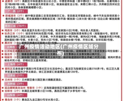 广州疫情活动地区(广州疫情区域分布)