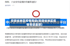 安徽省地区疫情等级(安徽省地区疫情等级最新)