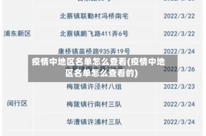 疫情中地区名单怎么查看(疫情中地区名单怎么查看的)