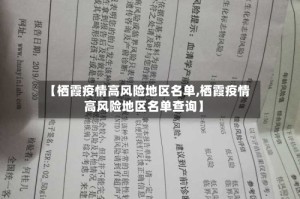 【栖霞疫情高风险地区名单,栖霞疫情高风险地区名单查询】