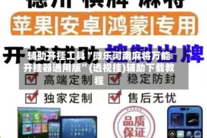 辅助开挂工具“微乐河南麻将万能开挂器通用版”(透视挂)辅助下载教程