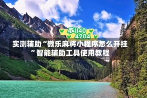 实测辅助“微乐麻将小程序怎么开挂”智能辅助工具使用教程