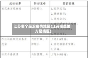 江苏哪个是没疫情地区(江苏哪些地方是疫区)
