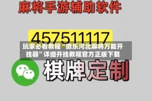 玩家必看教程“微乐河北麻将万能开挂器”详细开挂教程官方正版下载