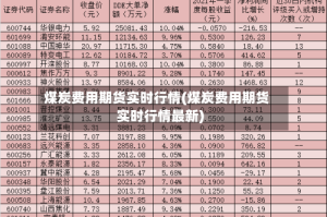 煤炭费用期货实时行情(煤炭费用期货实时行情最新)