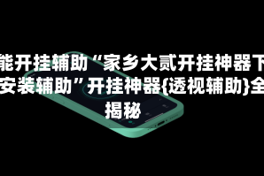 万能开挂辅助“家乡大贰开挂神器下载安装辅助”开挂神器{透视辅助}全揭秘