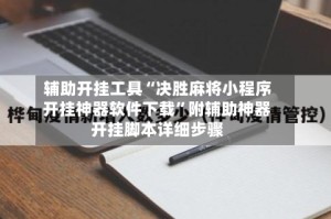 辅助开挂工具“决胜麻将小程序开挂神器软件下载”附辅助神器开挂脚本详细步骤
