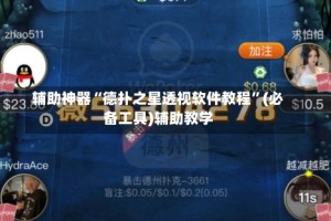 辅助神器“德扑之星透视软件教程”(必备工具)辅助教学