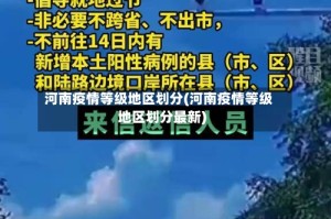 河南疫情等级地区划分(河南疫情等级地区划分最新)