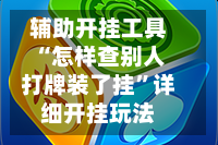 辅助开挂工具“怎样查别人打牌装了挂”详细开挂玩法
