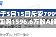 中国中铁于5月15日斥资7999.96万元回购1596.6万股A股