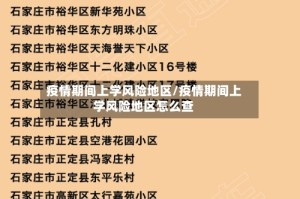 疫情期间上学风险地区/疫情期间上学风险地区怎么查