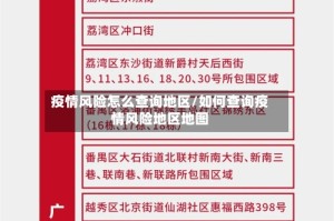 疫情风险怎么查询地区/如何查询疫情风险地区地图