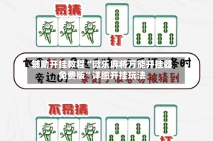 辅助开挂教程“微乐麻将万能开挂器免费版”详细开挂玩法