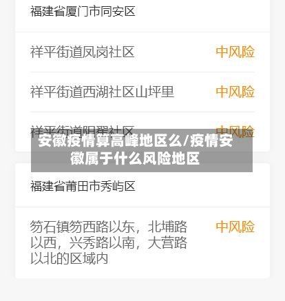安徽疫情算高峰地区么/疫情安徽属于什么风险地区-第1张图片