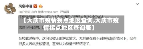 【大庆市疫情拐点地区查询,大庆市疫情拐点地区查询表】-第1张图片