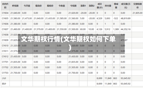 文华期权行情(文华期权如何下单)-第1张图片