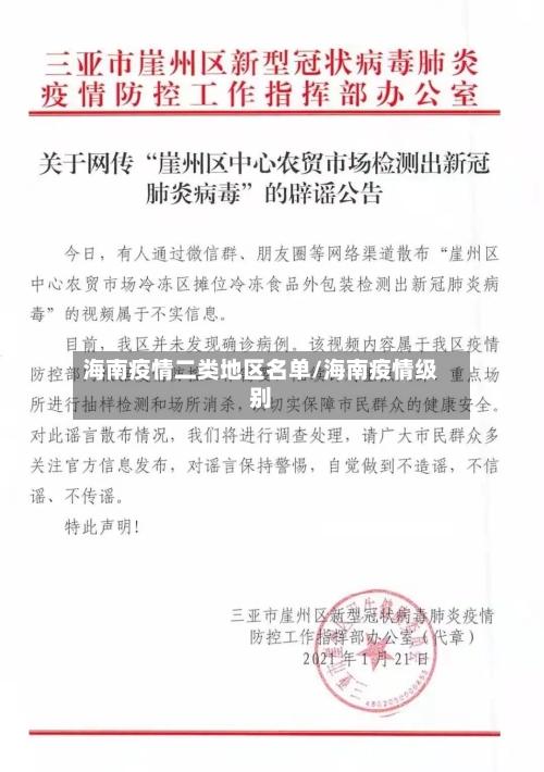 海南疫情二类地区名单/海南疫情级别-第1张图片