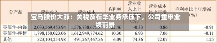 宝马股价大涨：关税及在华业务承压下，公司重申业绩前景-第1张图片