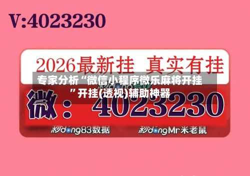 专家分析“微信小程序微乐麻将开挂”开挂(透视)辅助神器-第1张图片
